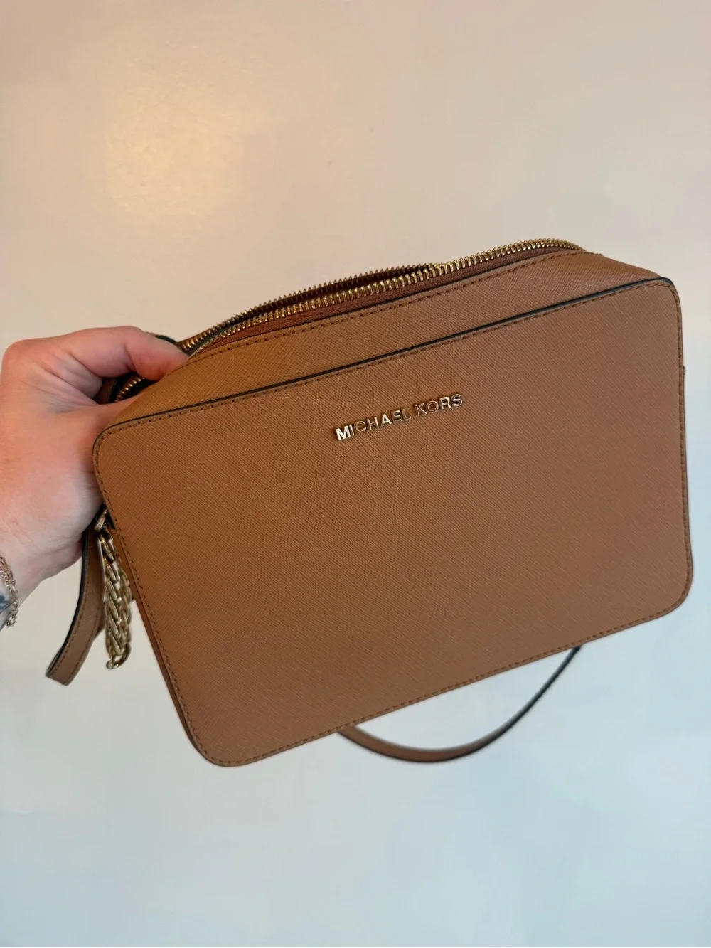 Michael Kors Beige Saffiano Messenger Crossbody